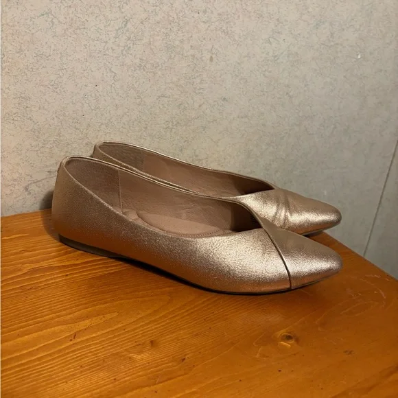 Birdies The Goldfinch Pointed Toe Flats Metallic Gold Leather Women’s 7.5 - Picture 3 of 9